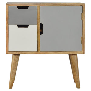 Grey & White Painted Cabinet | Two-Tone Storage | Decorative Accent Furniture