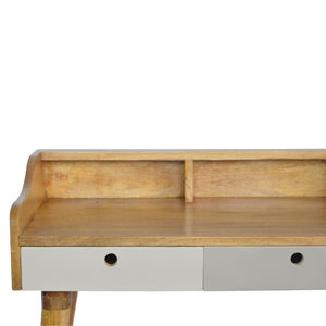Grey Gradient Gallery Writing Desk | 3 Drawers | Solid Mango Wood