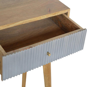 Grey Line Carved Writing Desk | Textured Detail | Home Office & Study Table