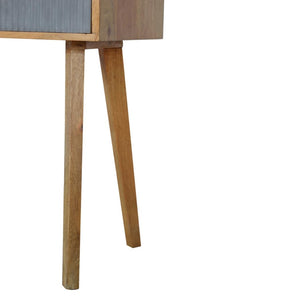 Grey Line Carved Writing Desk | Textured Detail | Home Office & Study Table
