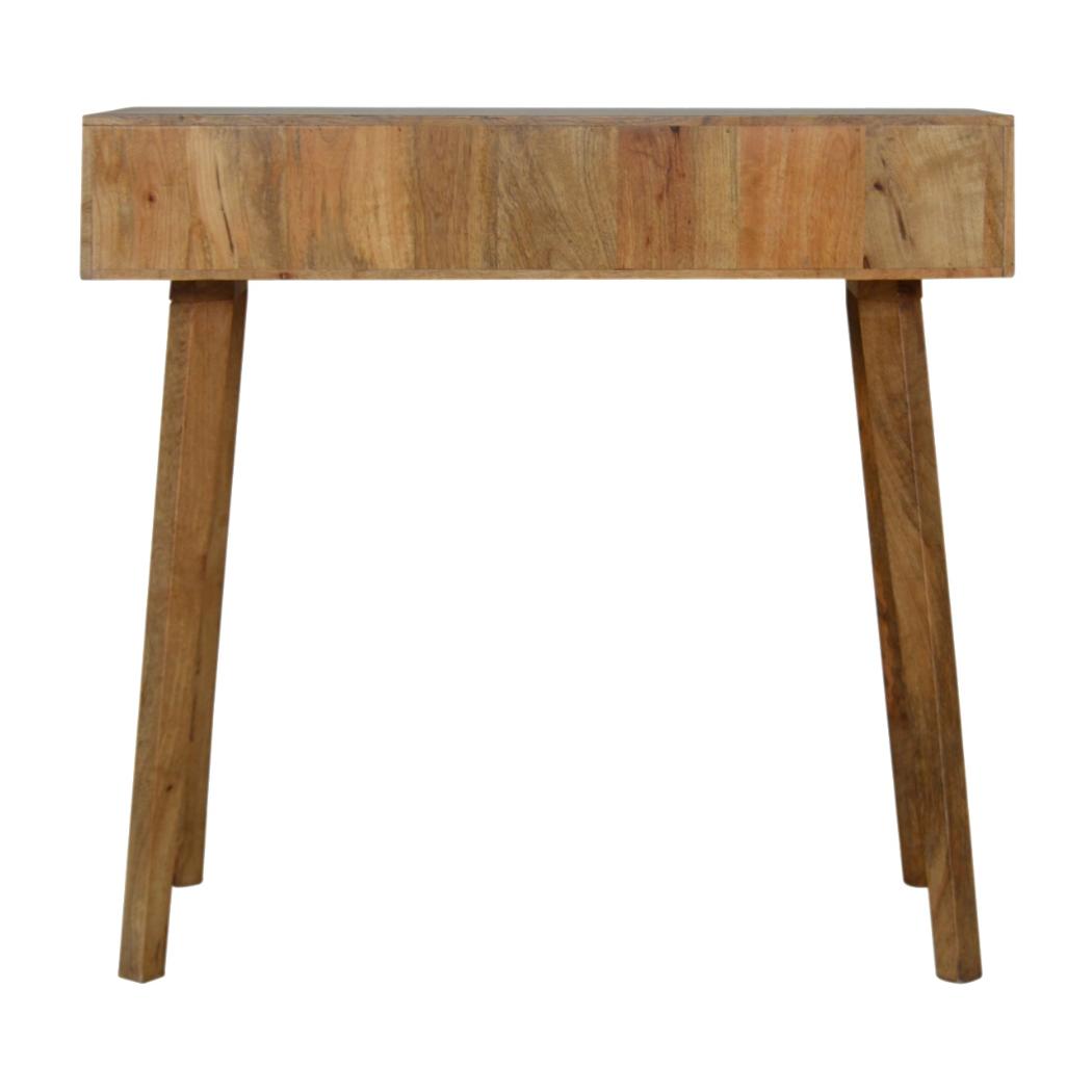 Grey Line Carved Writing Desk | Textured Detail | Home Office & Study Table