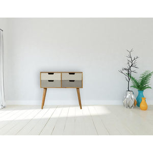 Grey Ombré Mango Wood Console Table | 4 Drawers | Nordic Legs