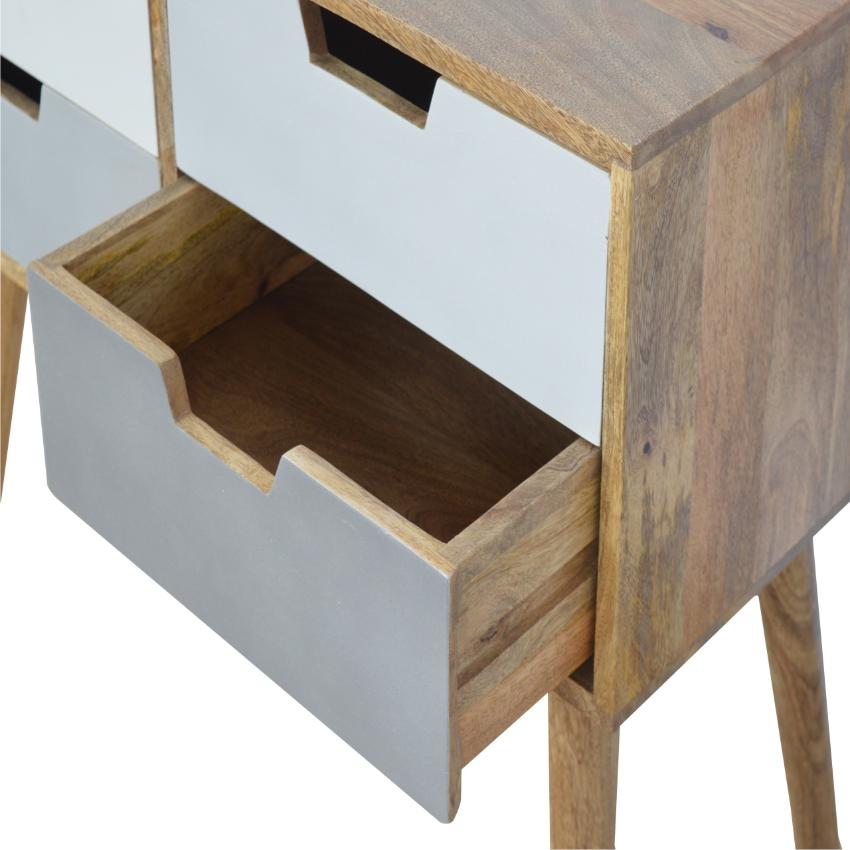 Grey Ombré Mango Wood Console Table | 4 Drawers | Nordic Legs