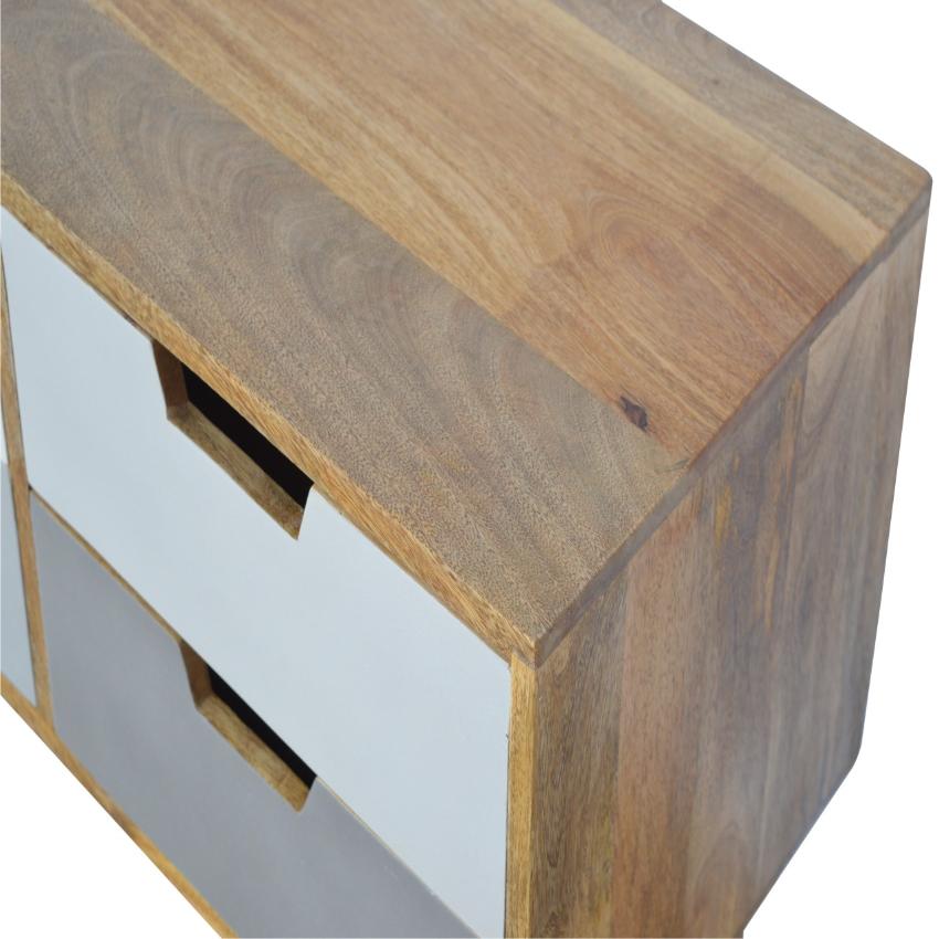 Grey Ombré Mango Wood Console Table | 4 Drawers | Nordic Legs