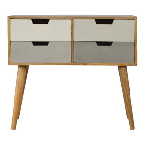 Grey Ombré Mango Wood Console Table | 4 Drawers | Nordic Legs