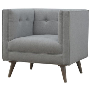 Grey Tweed Armchair | Upholstered Accent Chair | Classic Living Room Seating