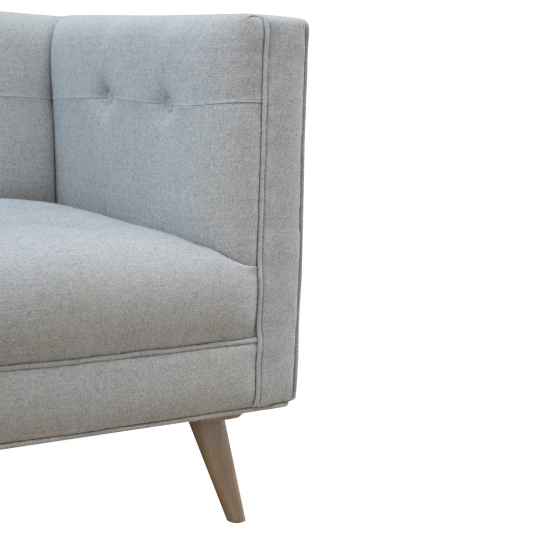 Grey Tweed Armchair | Upholstered Accent Chair | Classic Living Room Seating
