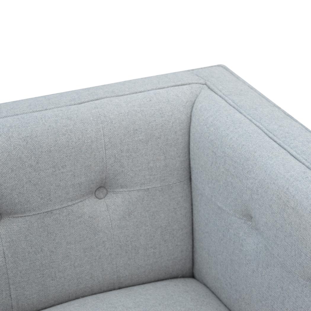 Grey Tweed Armchair | Upholstered Accent Chair | Classic Living Room Seating