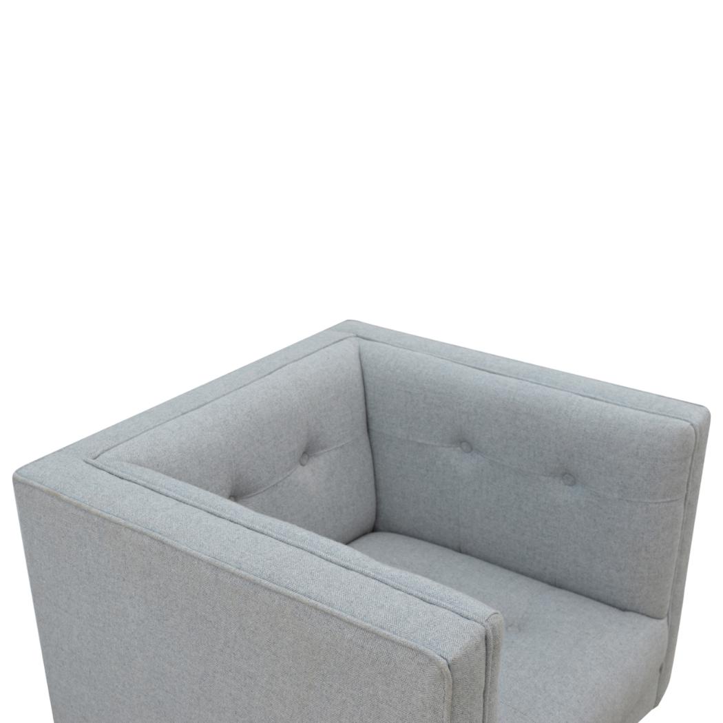 Grey Tweed Armchair | Upholstered Accent Chair | Classic Living Room Seating