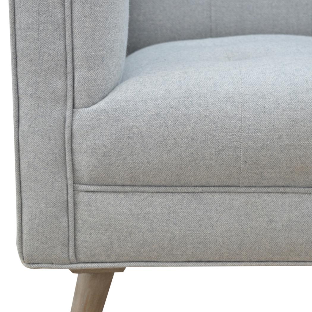 Grey Tweed Armchair | Upholstered Accent Chair | Classic Living Room Seating