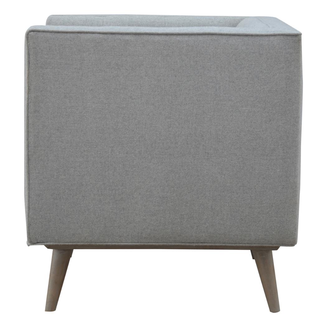 Grey Tweed Armchair | Upholstered Accent Chair | Classic Living Room Seating