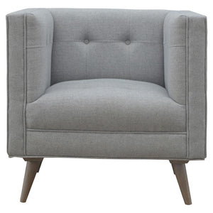 Grey Tweed Armchair | Upholstered Accent Chair | Classic Living Room Seating