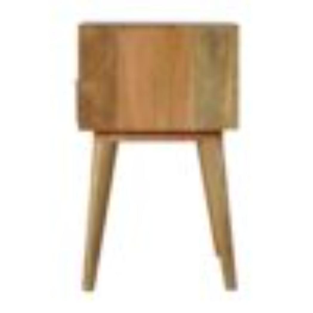 Grey Tweed Bedside Table | Open Slot Storage | Textured Accent Detail