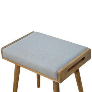 Grey Tweed Tray Style Footstool | Textured Upholstery | Versatile Living Room Seating