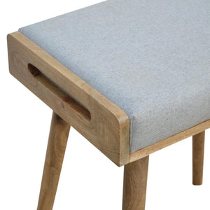 Grey Tweed Tray Style Footstool | Textured Upholstery | Versatile Living Room Seating