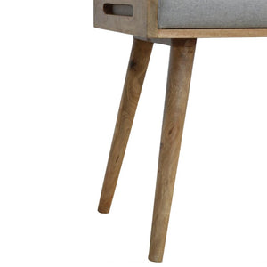 Grey Tweed Tray Style Footstool | Textured Upholstery | Versatile Living Room Seating