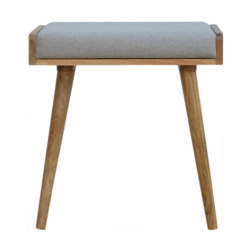 Grey Tweed Tray Style Footstool | Textured Upholstery | Versatile Living Room Seating