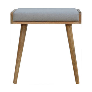 Grey Tweed Tray Style Footstool | Textured Upholstery | Versatile Living Room Seating