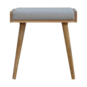 Grey Tweed Tray Style Footstool | Textured Upholstery | Versatile Living Room Seating