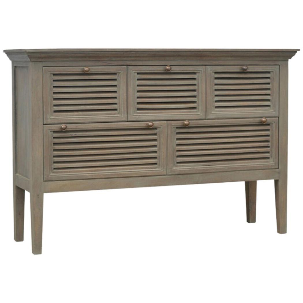 Grey Wash Shutter Sideboard | 5 Shutter Doors | Statement Storage