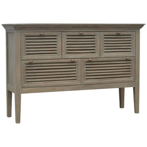 Grey Wash Shutter Sideboard | 5 Shutter Doors | Statement Storage