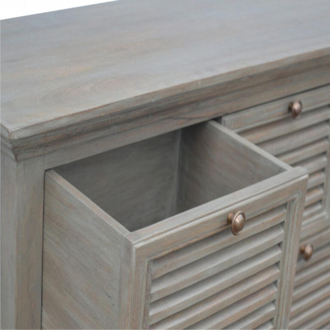 Grey Wash Shutter Sideboard | 5 Shutter Doors | Statement Storage