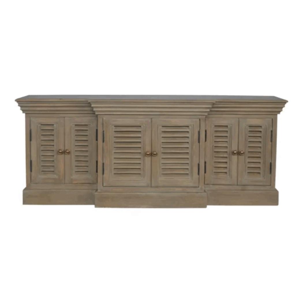 Grey Wash Shutter TV Cabinet | Media Storage | Rustic Shutter Design