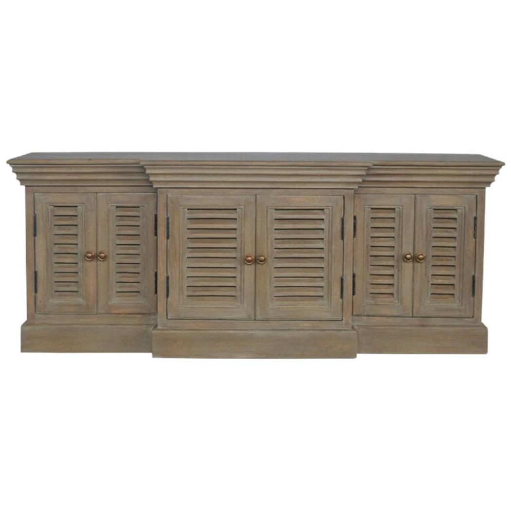 Grey Wash Shutter TV Cabinet | Media Storage | Rustic Shutter Design