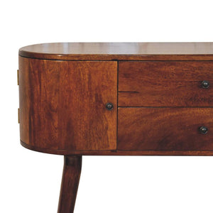 Grove Console Table | Solid Mango Wood | Chestnut Finish | Slim Hallway Display Table