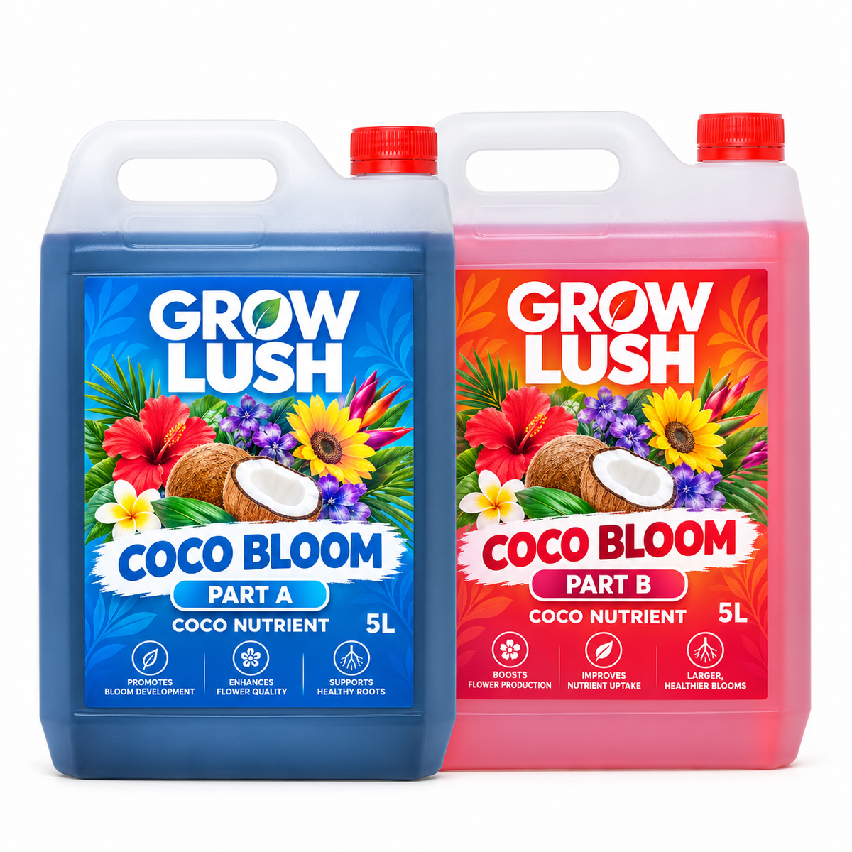 Growlush Coco Bloom A&B 5L | Two-Part Coco Flowering Nutrient