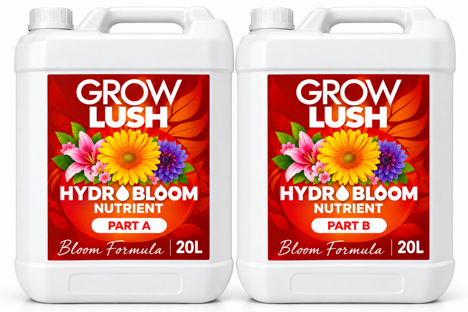 Growlush Hydro Bloom A&B 20L | Two-Part Hydroponic Flowering Nutrient