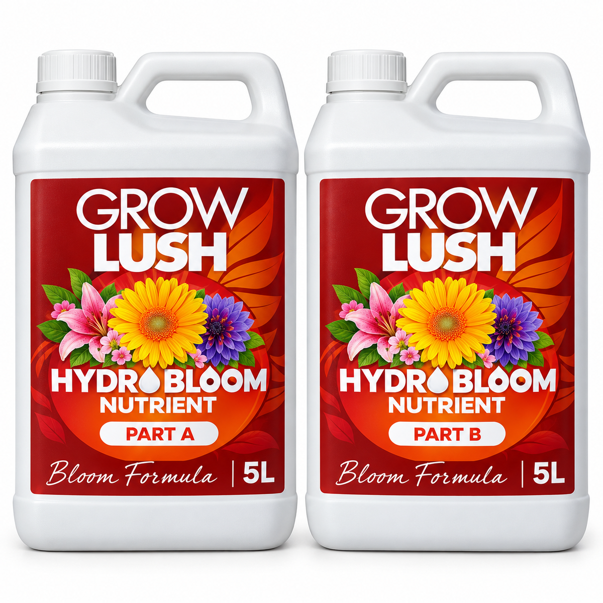 Growlush Hydro Bloom A&B 5L | Two-Part Hydroponic Flowering Nutrient