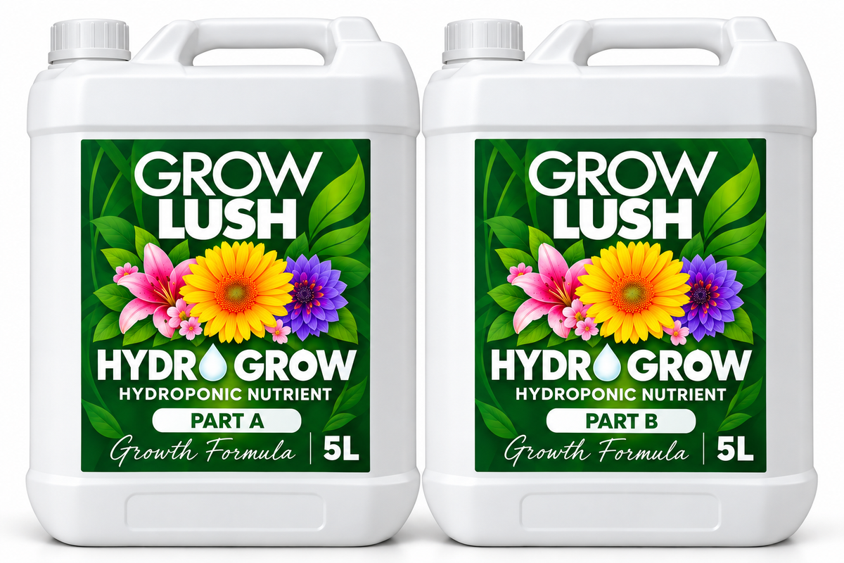 Growlush Hydro Grow A&B 5L | Two-Part Hydroponic Nutrient for Vegetative Growth