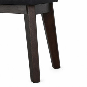 Hallway Bench | Black Velvet | Solid Mango Wood Frame | Upholstered Entryway Seating