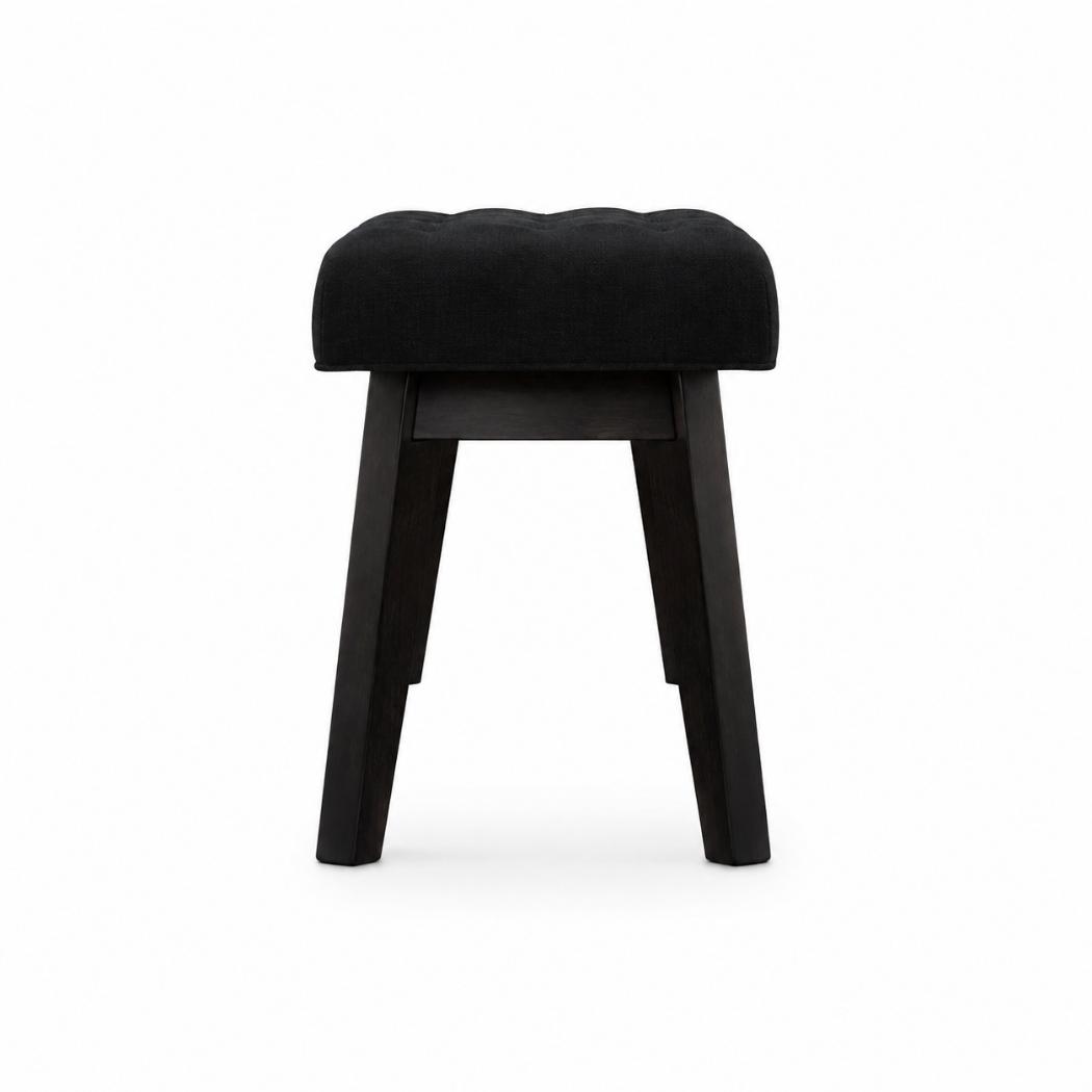Hallway Bench | Black Velvet | Solid Mango Wood Frame | Upholstered Entryway Seating