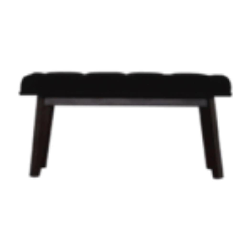 Hallway Bench | Black Velvet | Solid Mango Wood Frame | Upholstered Entryway Seating