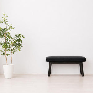 Hallway Bench | Black Velvet | Solid Mango Wood Frame | Upholstered Entryway Seating