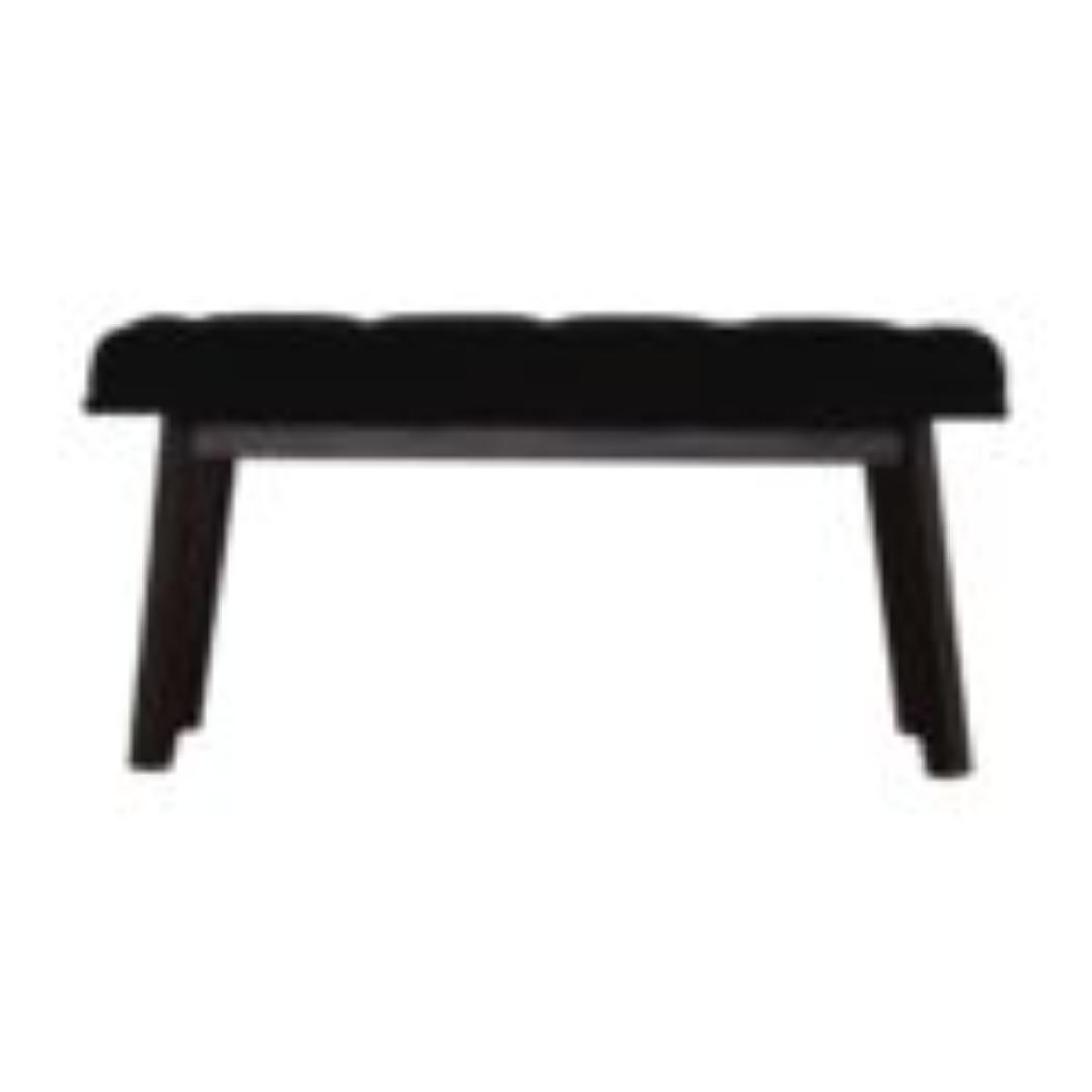 Hallway Bench | Black Velvet | Solid Mango Wood Frame | Upholstered Entryway Seating