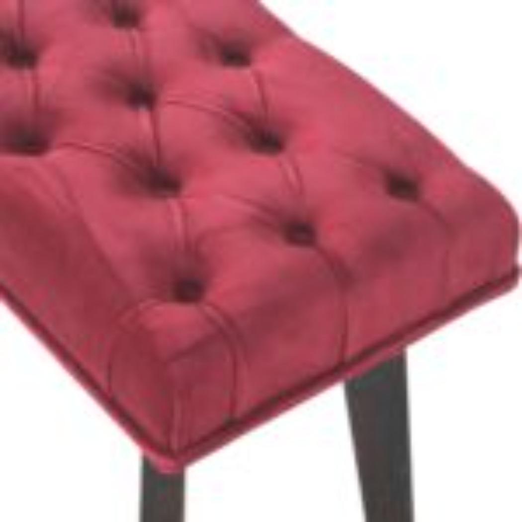Hallway Bench | Wine Red Velvet | Solid Mango Wood Frame | Upholstered Entryway Seating