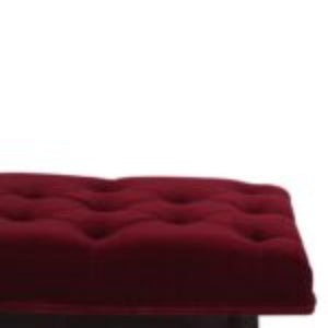 Hallway Bench | Wine Red Velvet | Solid Mango Wood Frame | Upholstered Entryway Seating