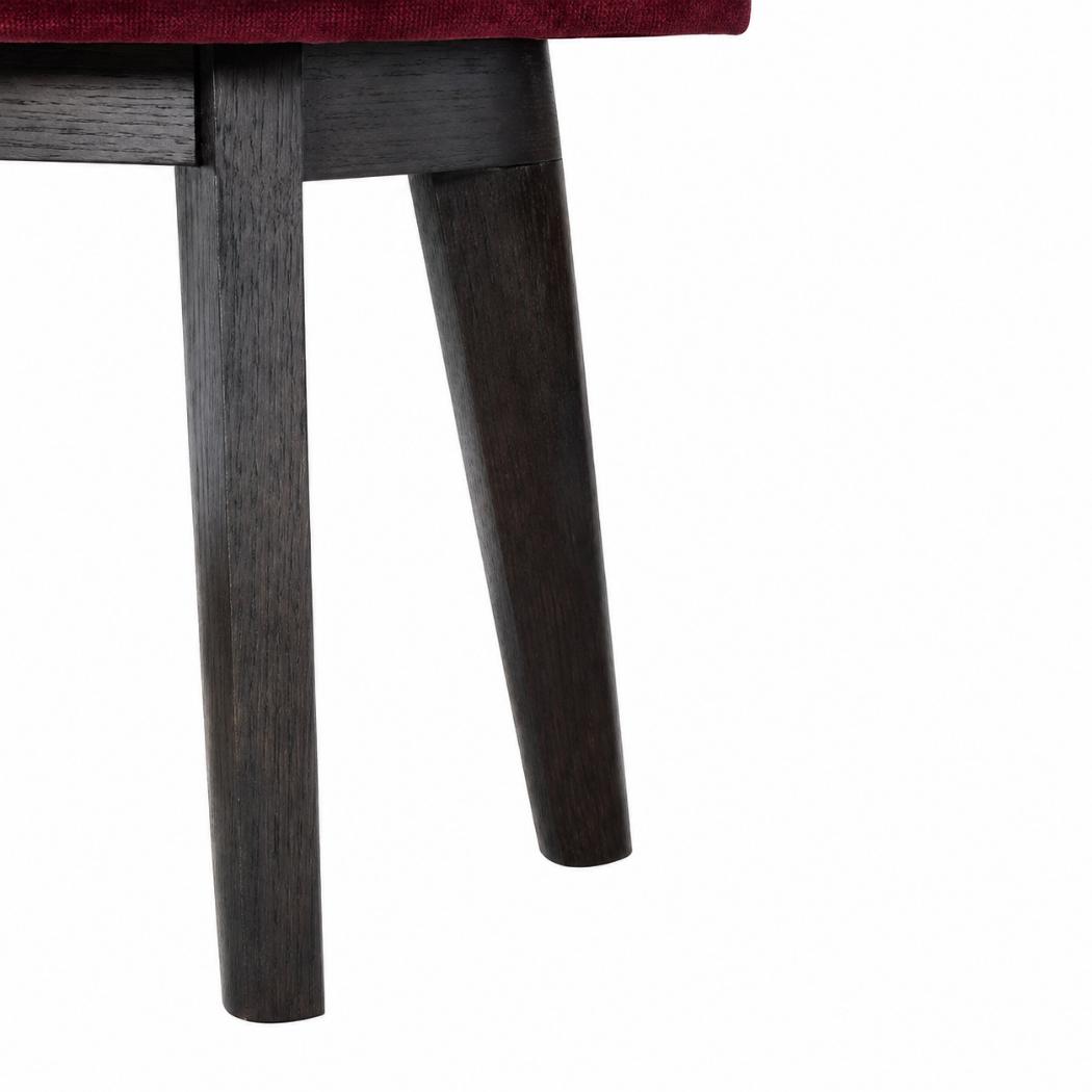 Hallway Bench | Wine Red Velvet | Solid Mango Wood Frame | Upholstered Entryway Seating