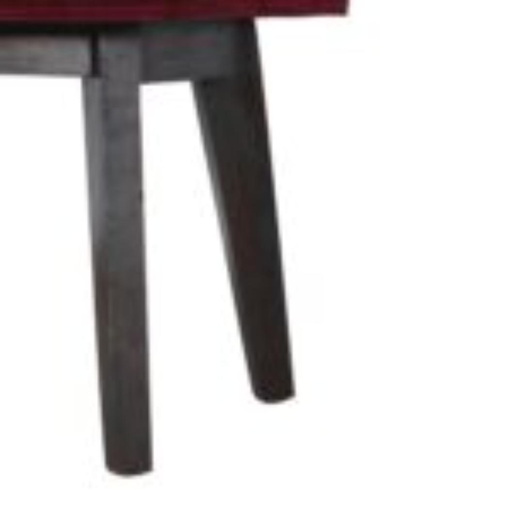 Hallway Bench | Wine Red Velvet | Solid Mango Wood Frame | Upholstered Entryway Seating