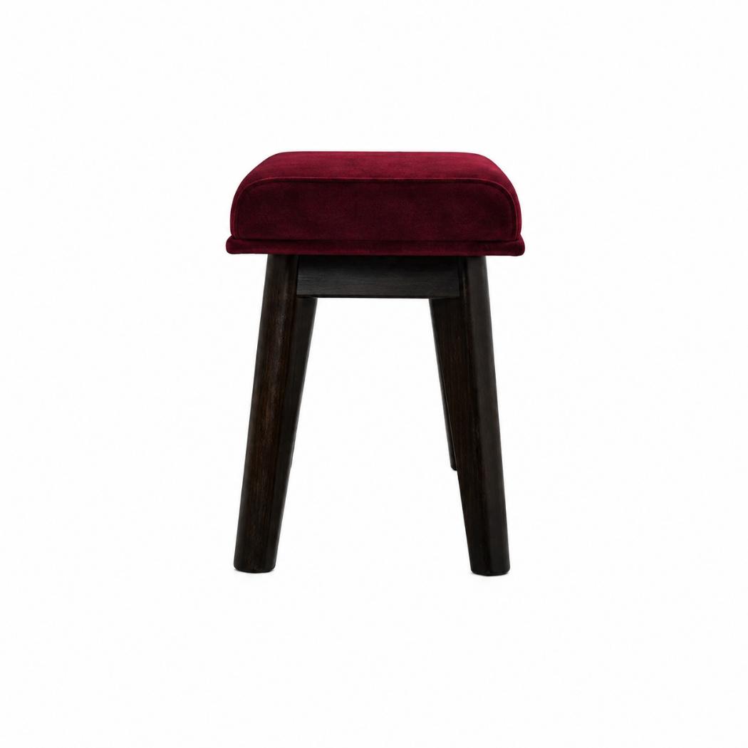 Hallway Bench | Wine Red Velvet | Solid Mango Wood Frame | Upholstered Entryway Seating