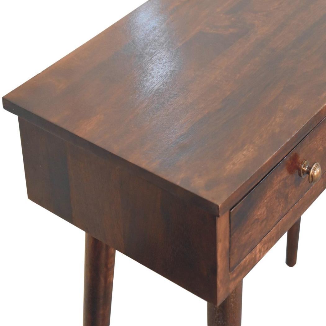 Hallway Console Table | Solid Mango Wood | California Walnut Finish | 2 Drawers