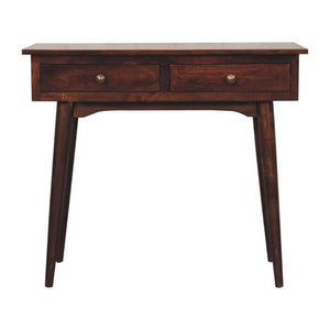 Hallway Console Table | Solid Mango Wood | California Walnut Finish | 2 Drawers
