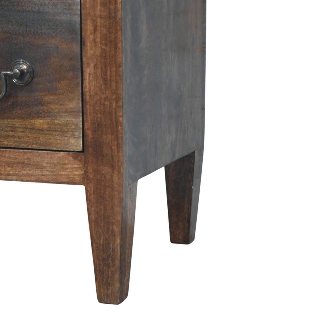 Harlow Compact Chest of Drawers | Solid Mango Wood | Three Drawers | Roasted Almond Finish
