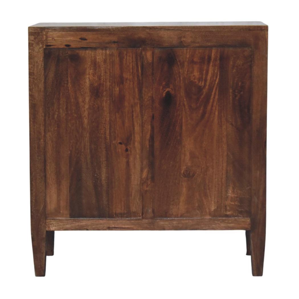 Harlow Compact Chest of Drawers | Solid Mango Wood | Three Drawers | Roasted Almond Finish