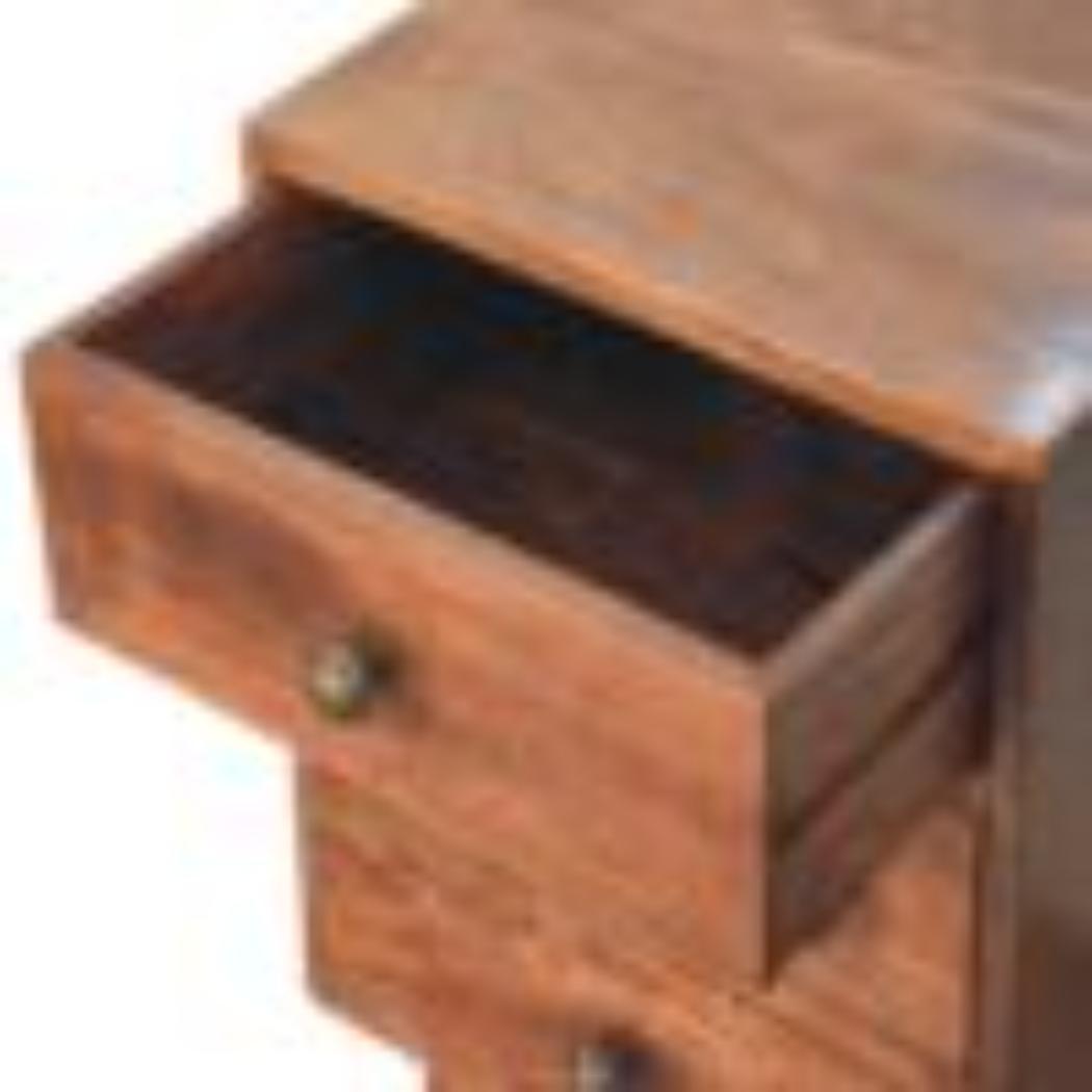 Harper Multi Drawer Bedside Table | Solid Mango Wood | Honey Caramel Finish | 4 Drawer Storage