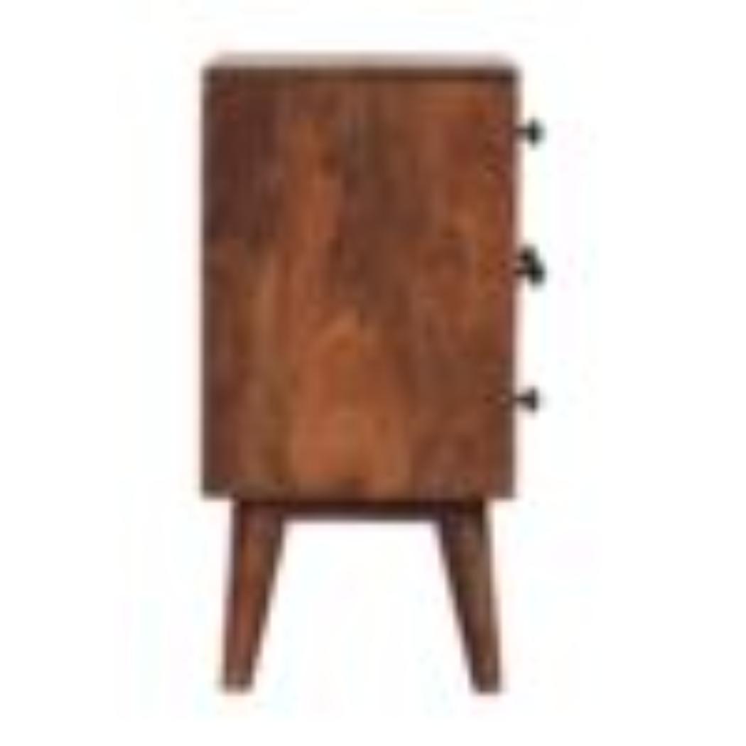 Harper Multi Drawer Bedside Table | Solid Mango Wood | Honey Caramel Finish | 4 Drawer Storage