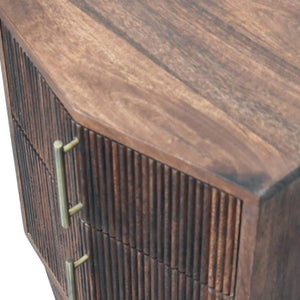 Harper Nightstand | Solid Mango Wood | Amber Oak Finish | 2 Drawer Bedside Table